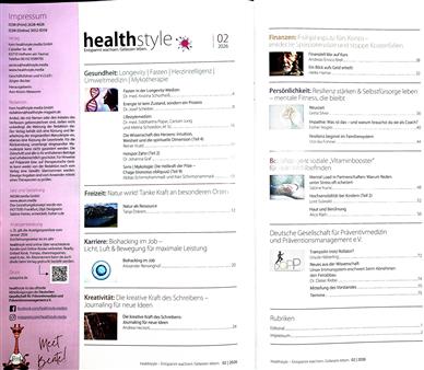 healthstyle Inhaltsverzeichnis