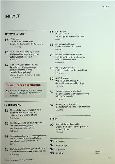 Rettungsdienst Inhaltsverzeichnis