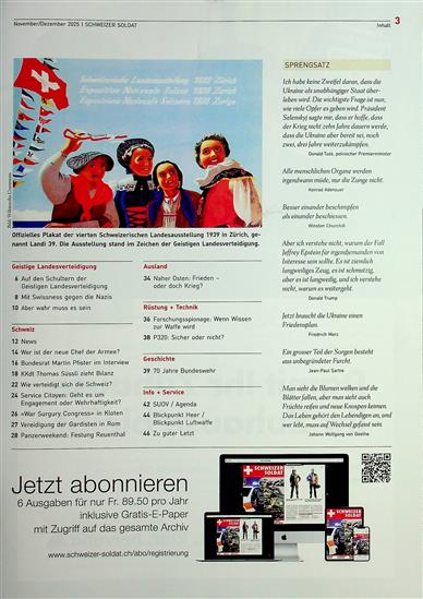 Schweizer Soldat Inhaltsverzeichnis