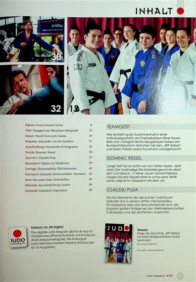 Judo Magazin Inhaltsverzeichnis