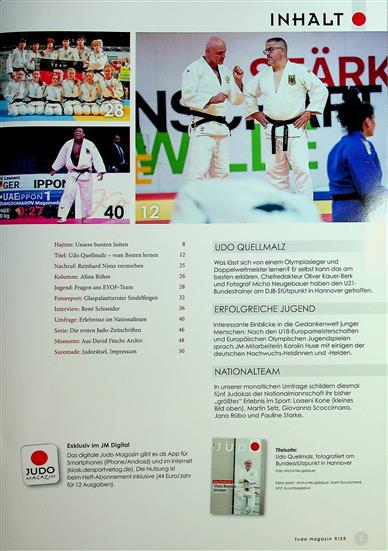 Judo Magazin Inhaltsverzeichnis