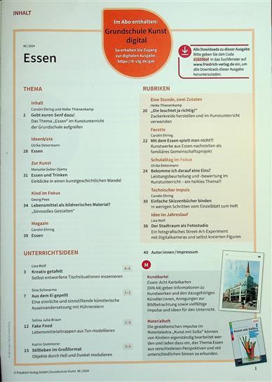 Grundschule Kunst Inhaltsverzeichnis