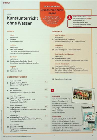 Grundschule Kunst Inhaltsverzeichnis