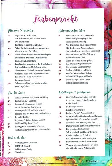 Holunderelfe Inhaltsverzeichnis