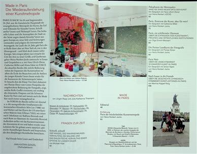 KUNSTFORUM International Inhaltsverzeichnis