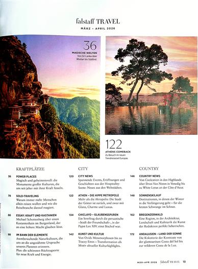 Falstaff Travel Inhaltsverzeichnis