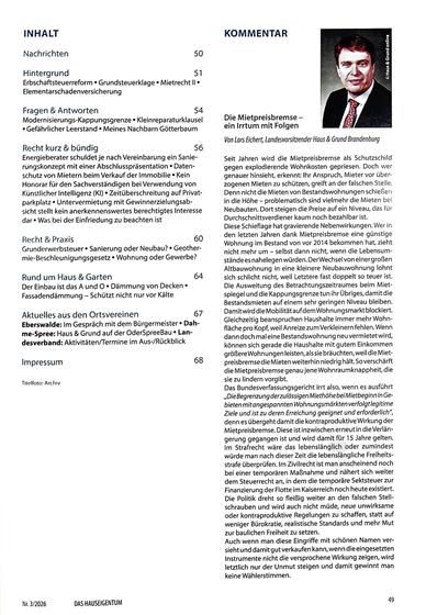 Hauseigentum Inhaltsverzeichnis