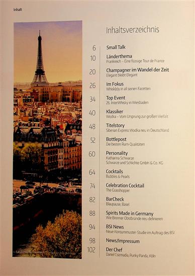 Drinks Deutschland/Österreich Inhaltsverzeichnis