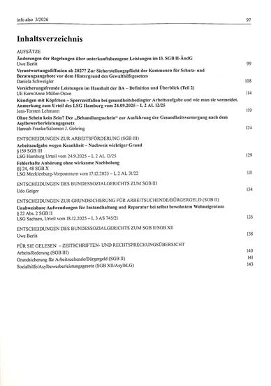 Info also Inhaltsverzeichnis