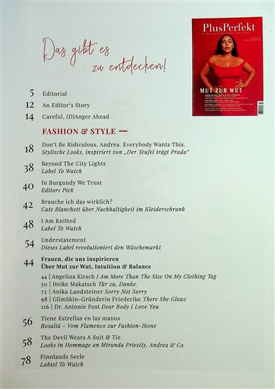PlusPerfekt Edition 2026 Inhaltsverzeichnis