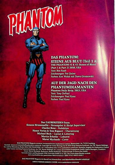 Phantom Magazin Inhaltsverzeichnis