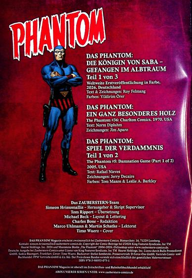 Phantom Magazin Inhaltsverzeichnis