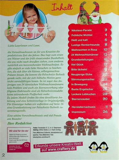 Faltschnitte  Winter - Basteln mit Kinder Inhaltsverzeichnis