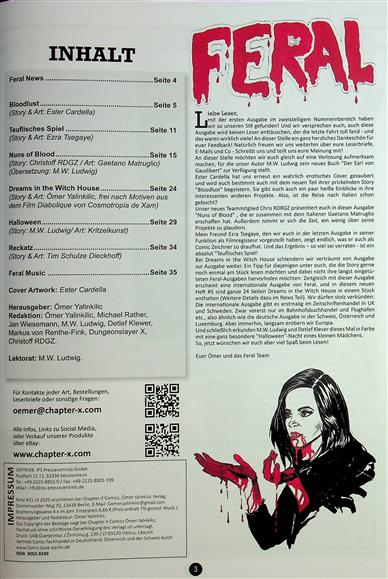 Feral Magazin Inhaltsverzeichnis