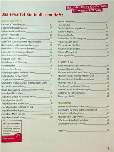 Backspass - Köstliches aus der Backstube  Inhaltsverzeichnis