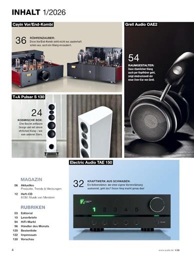 Audio + Stereoplay Inhaltsverzeichnis