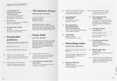 European Review of Books Inhaltsverzeichnis