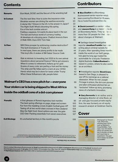 Bloomberg Businessweek Inhaltsverzeichnis