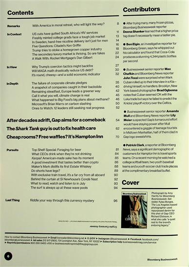 Bloomberg Businessweek Inhaltsverzeichnis