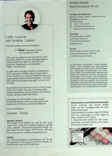 Andrea Kreativ Puppenmode Inhaltsverzeichnis