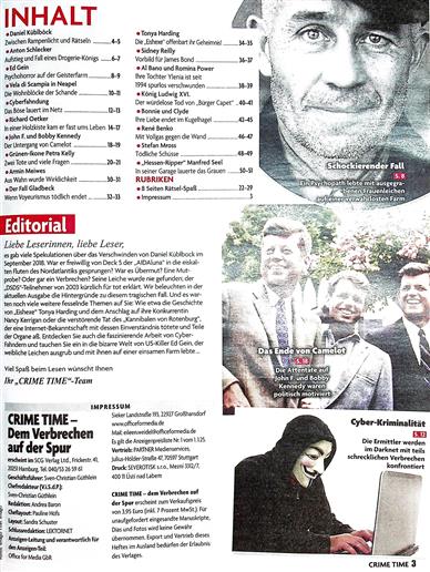 Crime Time Inhaltsverzeichnis