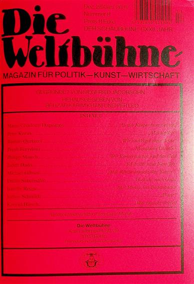 Weltbühne Inhaltsverzeichnis