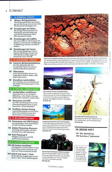 Fotopraxis Inhaltsverzeichnis