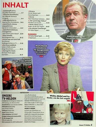Unsere TV-Helden Inhaltsverzeichnis