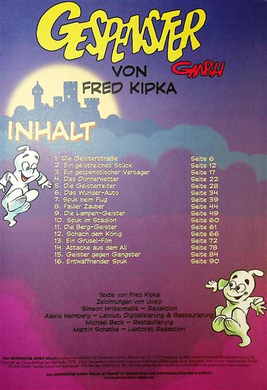 Gespenster GmbH 4. Ausgabe Inhaltsverzeichnis