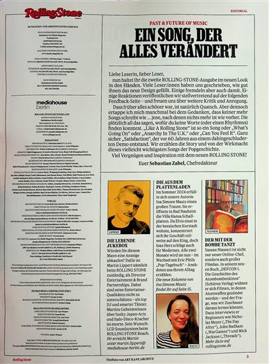 Rolling Stone Inhaltsverzeichnis