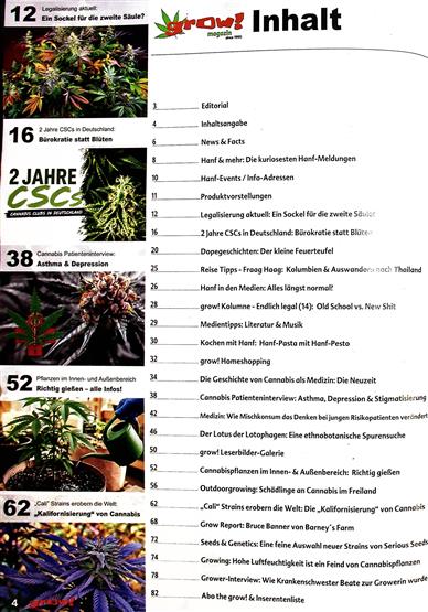 GROW! Inhaltsverzeichnis