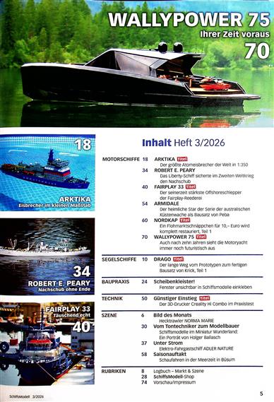 Schiffsmodell Inhaltsverzeichnis