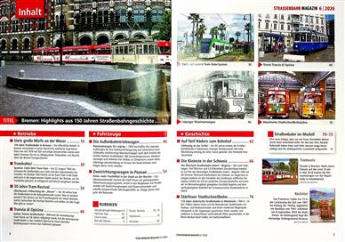 Strassenbahn Magazin Inhaltsverzeichnis