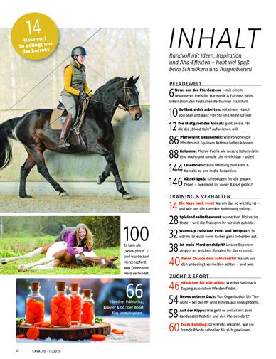 Cavallo Inhaltsverzeichnis