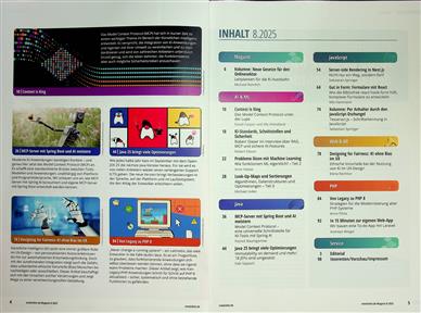 entwickler magazin Inhaltsverzeichnis