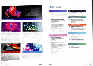 entwickler magazin Inhaltsverzeichnis