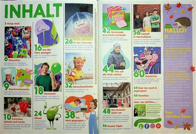 GEOlino Inhaltsverzeichnis