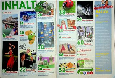 GEOlino Inhaltsverzeichnis