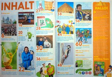 GEOlino Inhaltsverzeichnis