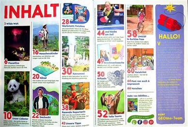 GEOlino Inhaltsverzeichnis