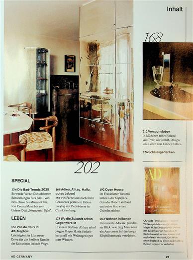 AD Architectural Digest Inhaltsverzeichnis