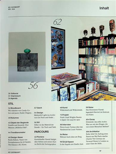 AD Architectural Digest Inhaltsverzeichnis