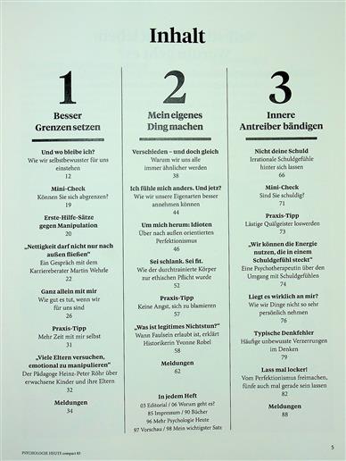 Psychologie Heute Compact Inhaltsverzeichnis