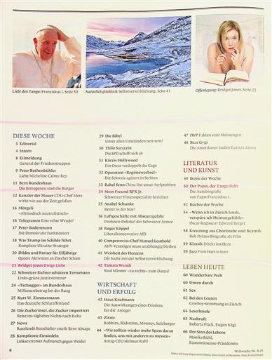 Weltwoche Inhaltsverzeichnis