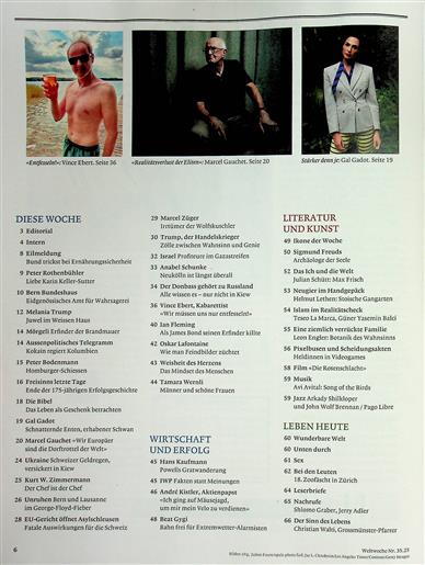 Weltwoche Inhaltsverzeichnis