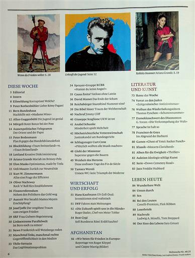 Weltwoche Inhaltsverzeichnis