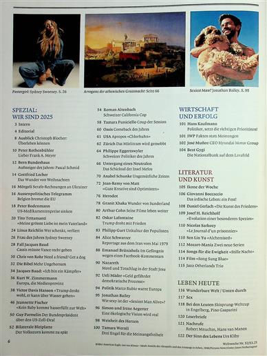 Weltwoche Inhaltsverzeichnis