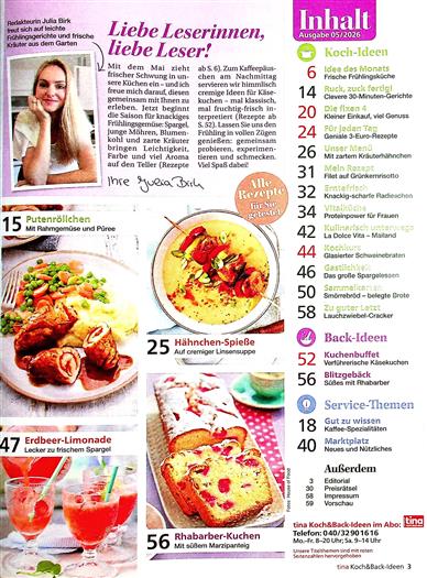 tina Koch- und Backideen Inhaltsverzeichnis