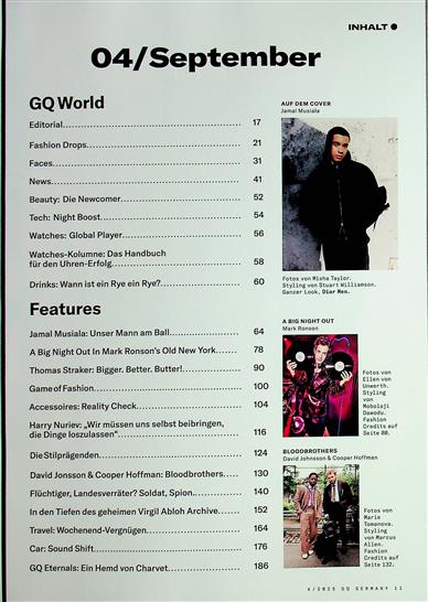 GQ Inhaltsverzeichnis