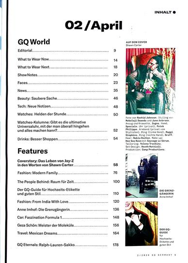 GQ Inhaltsverzeichnis